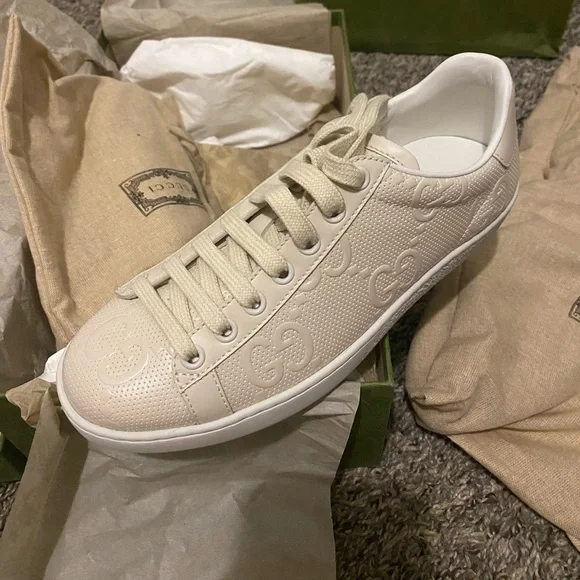 Gucci | Shoes | Brand New Leather Gucci Sneakers Size 35 Fits Like 